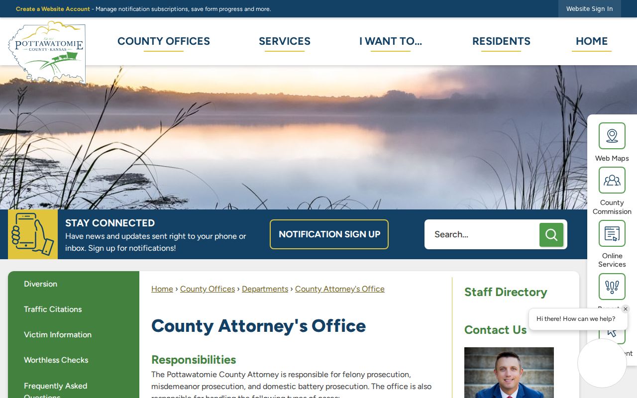 Pottawatomie County criminal court docket County Attorney responsibilities