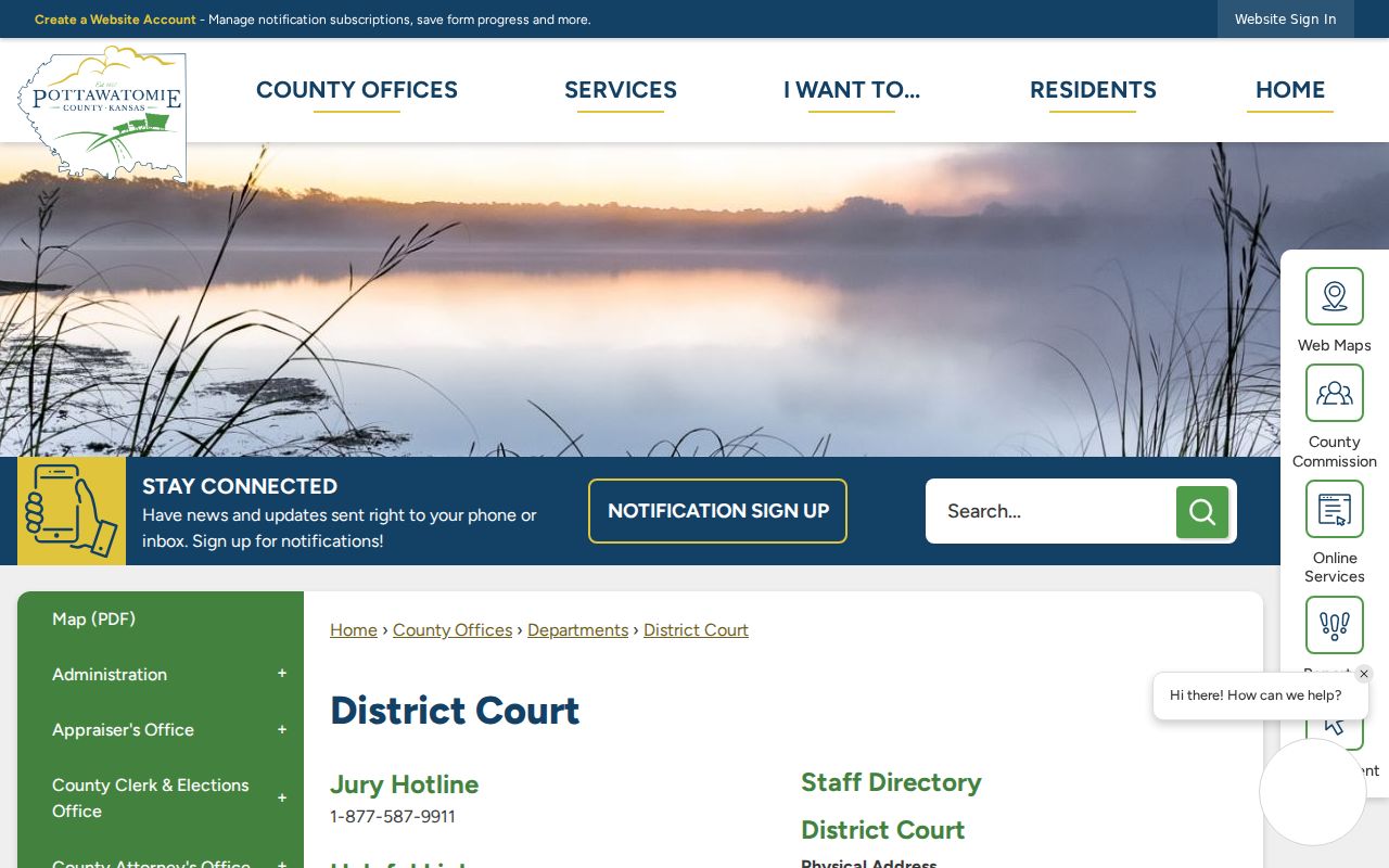 Pottawatomie County court docket District Court information